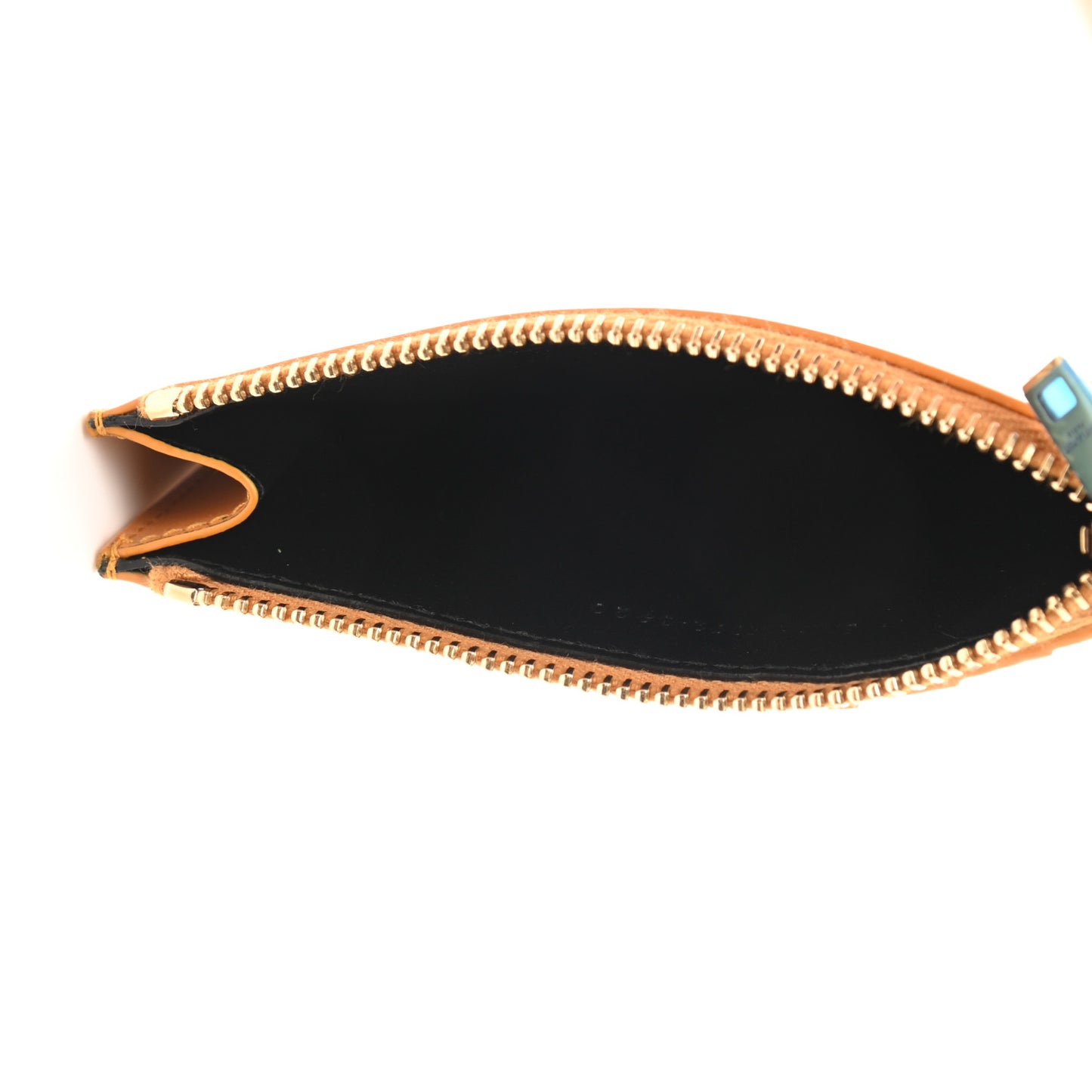 Calfskin 5 Fragments Zip Pouch Card Holder Senape Yellow