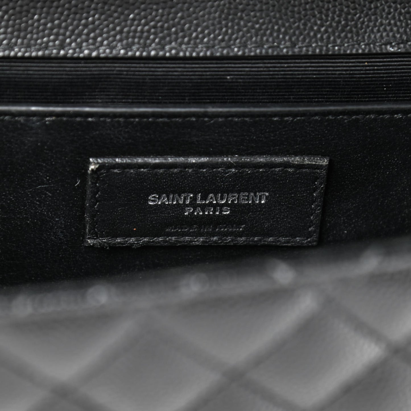 Grain De Poudre Textured Mixed Matelasse Triquilt Medium Monogram Satchel Black