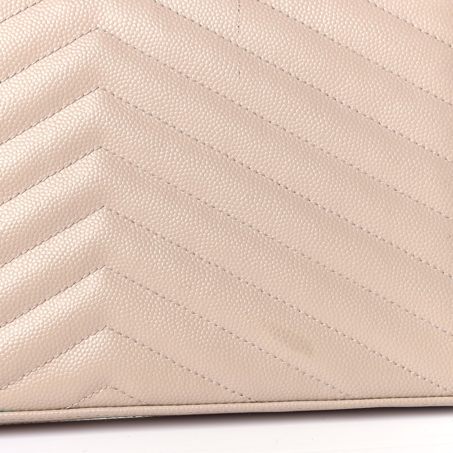Saint Laurent Grain De Poudre Matelasse Chevron Monogram Chain Wallet Nude Powder 11 of 11