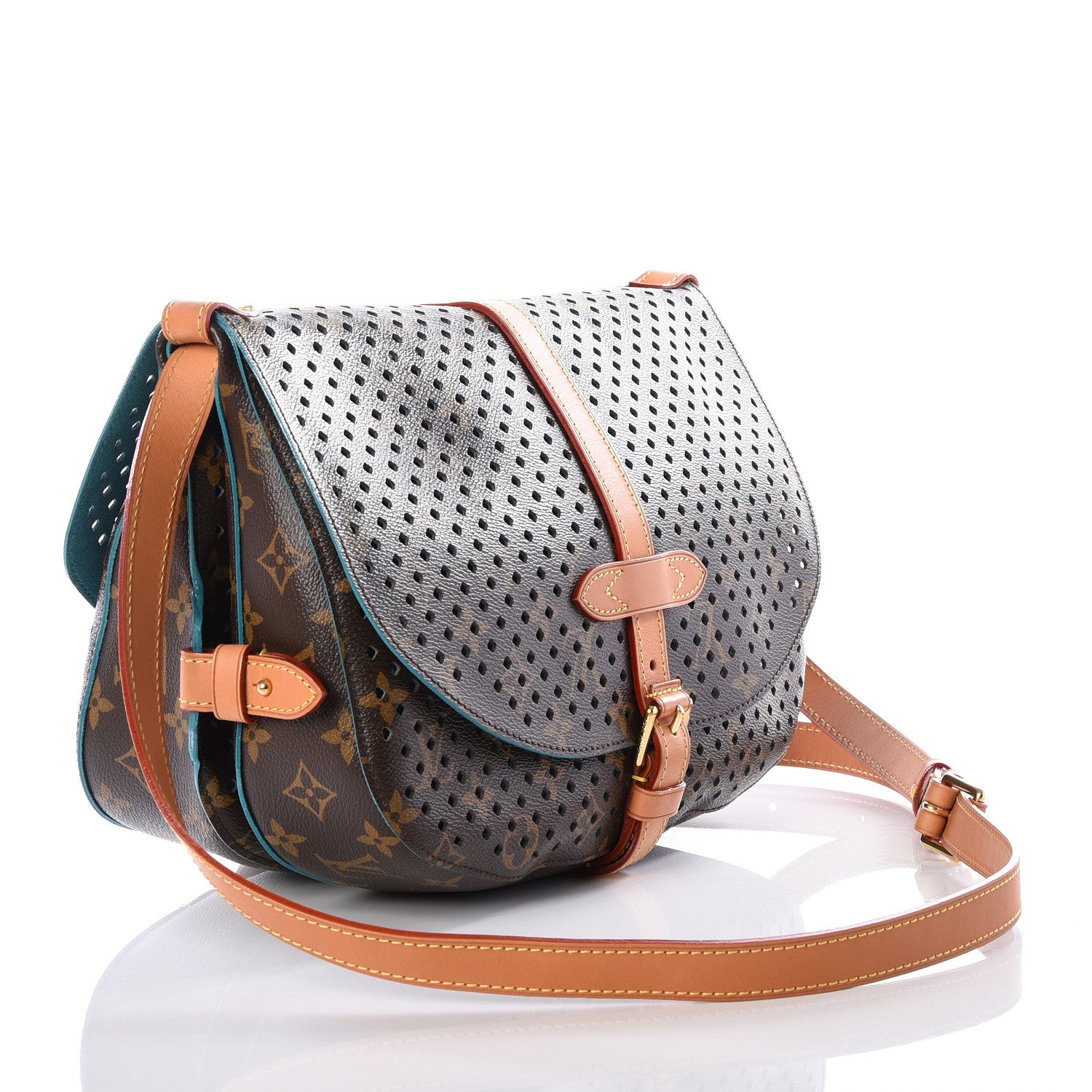 Louis Vuitton Monogram SC Flore Saumur Teal 2 of 11