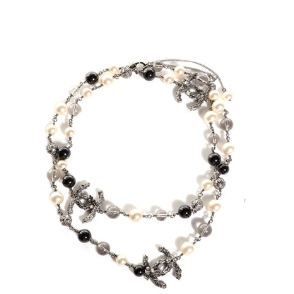 Chanel Pearl Beaded CC Long Necklace Black 1 of 6
