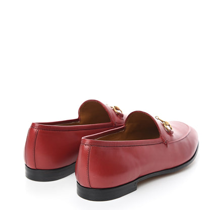 Gucci Calfskin Womens Jordaan Loafers 37.5 Hibiscus Red 4 of 10