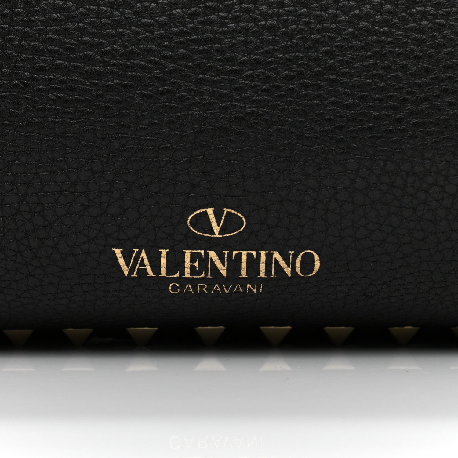 Valentino Garavani Pebbled Calfskin Medium Rockstud Tote Black 7 of 14