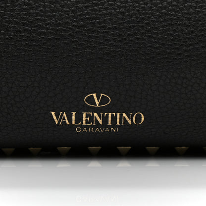 Valentino Garavani Pebbled Calfskin Medium Rockstud Tote Black 7 of 14