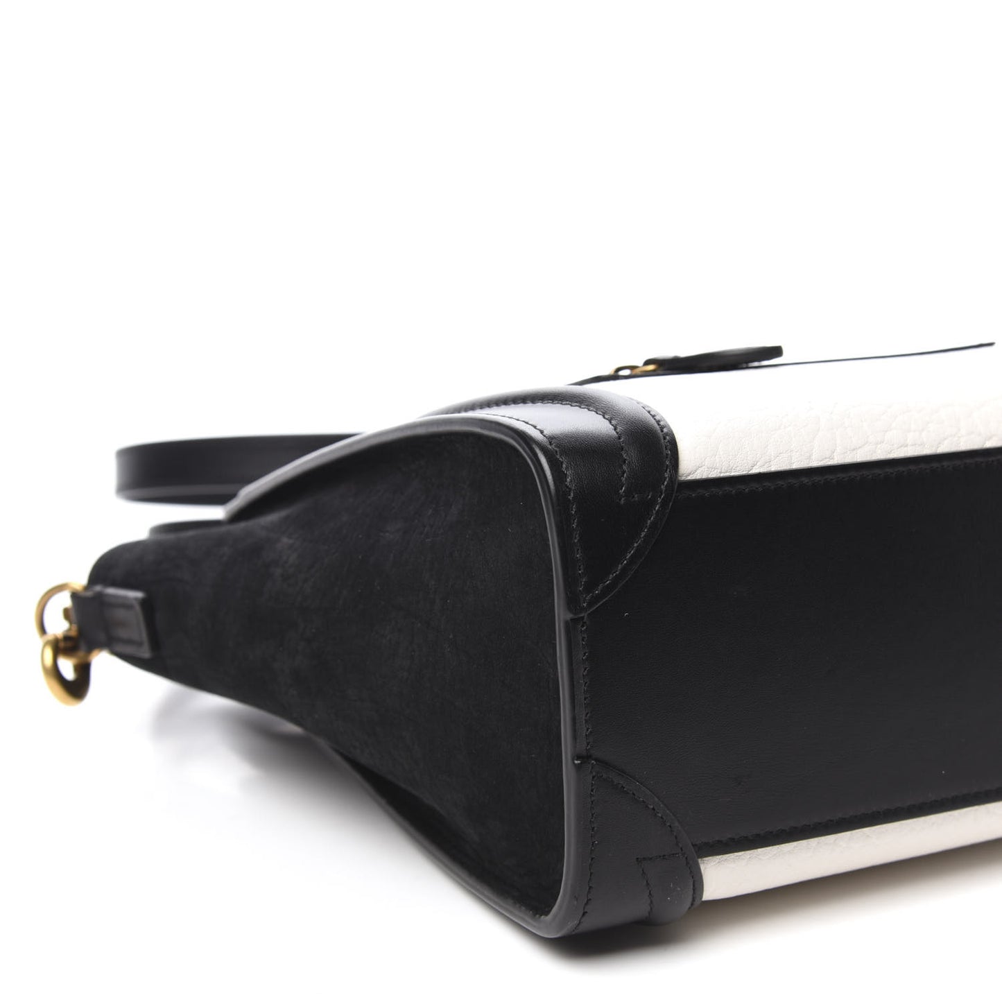 Bullhide Calfskin Nubuck Bi-Color Nano Luggage Black White