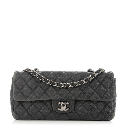 Chanel Crackled Calfskin Quilted East West Flap Black 1 of 7