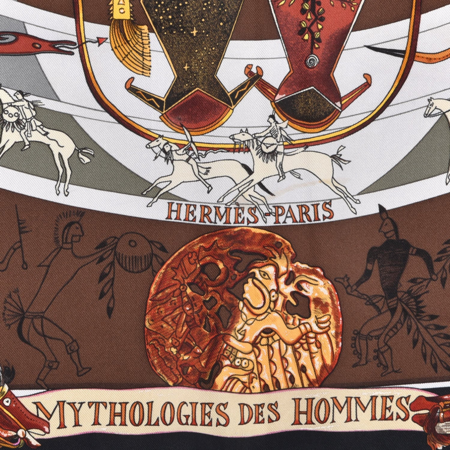 Hermes Silk Mythologies des Hommes Rouges Scarf 90 2 of 4