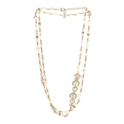 Chanel Pearl Crystal CC Coco Necklace Gold 3 of 6