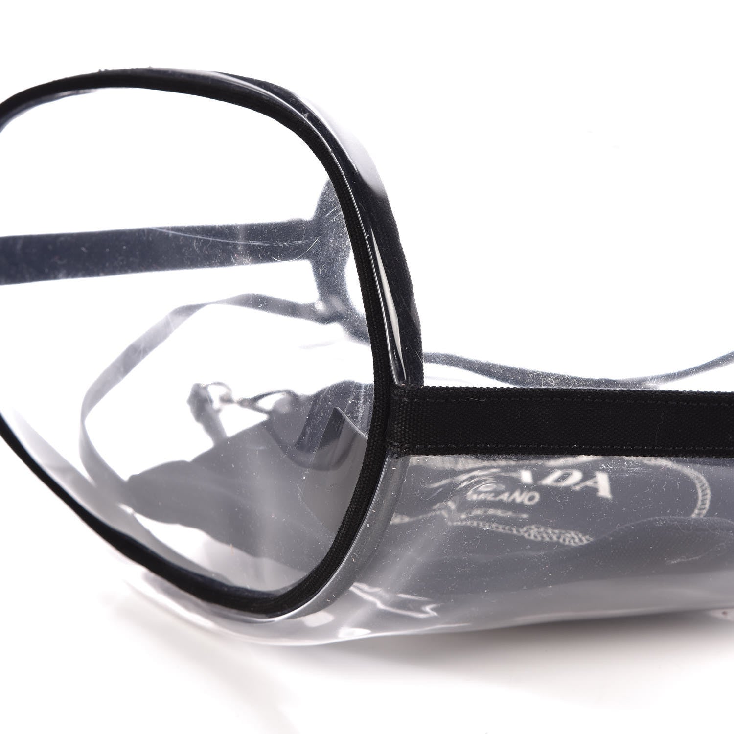 Prada Plexiglass Canapa Shopper Tote Black 8 of 8