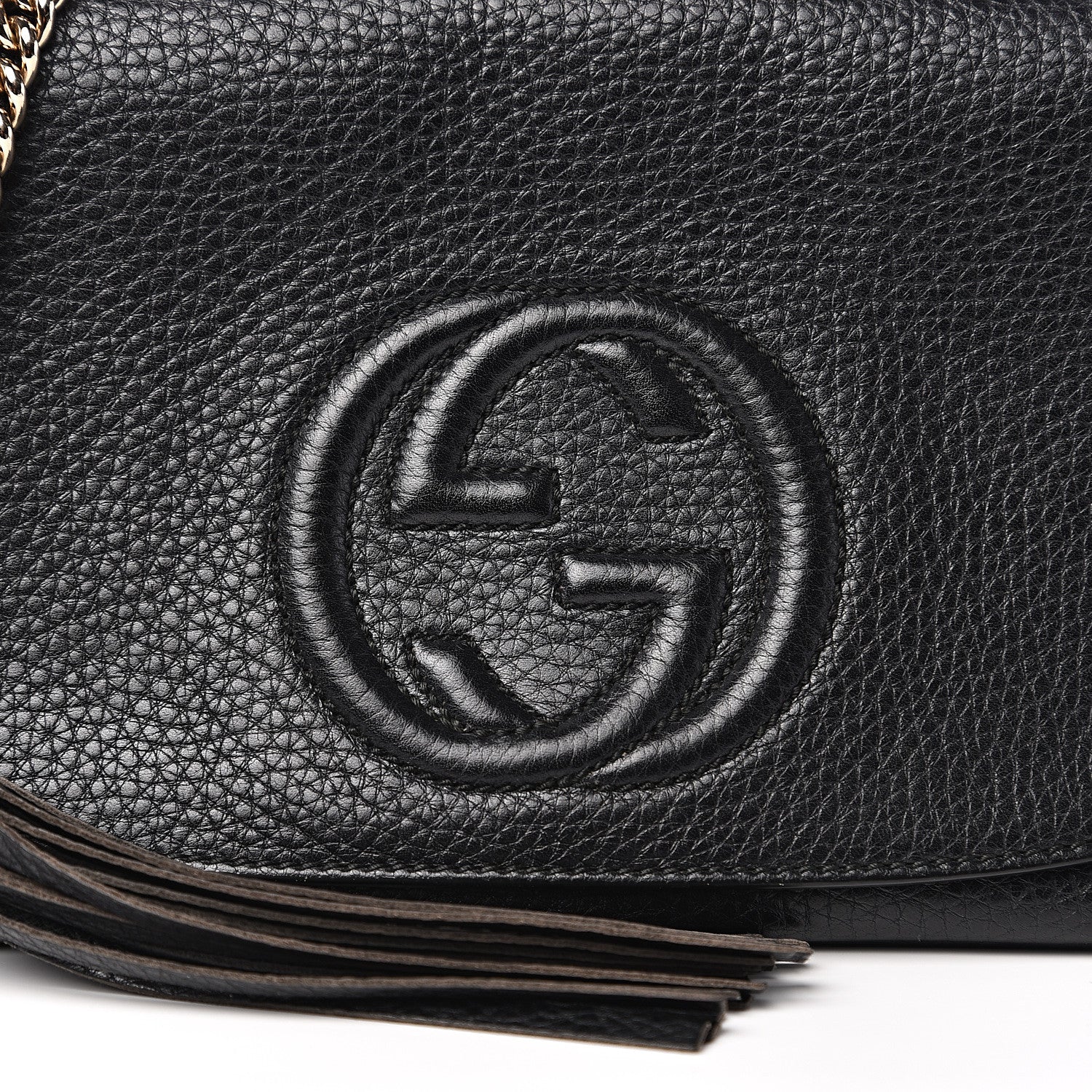 Gucci Pebbled Calfskin Medium Soho Flap Crossbody Black 9 of 9