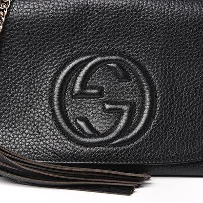 Gucci Pebbled Calfskin Medium Soho Flap Crossbody Black 9 of 9