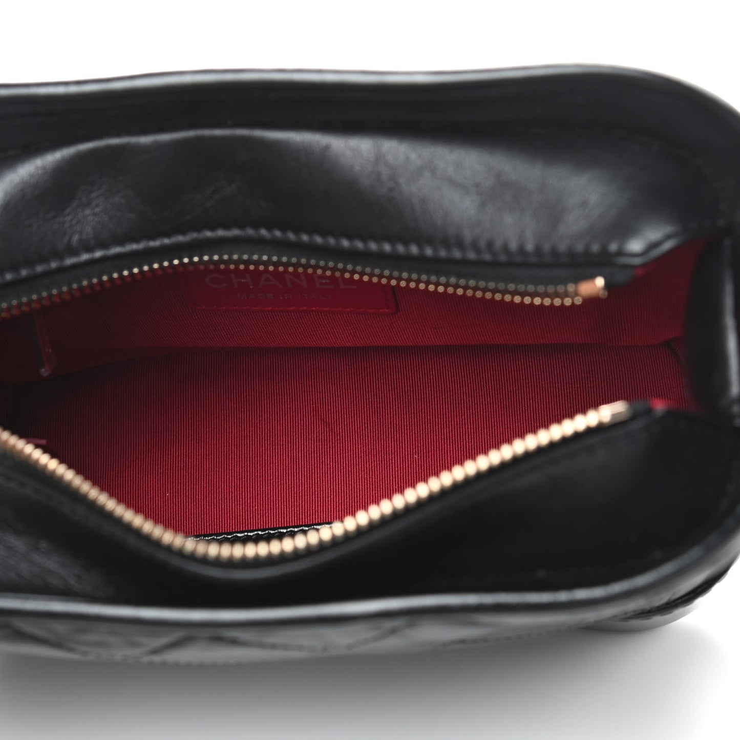 Aged Calfskin Quilted Small Gabrielle Hobo Black