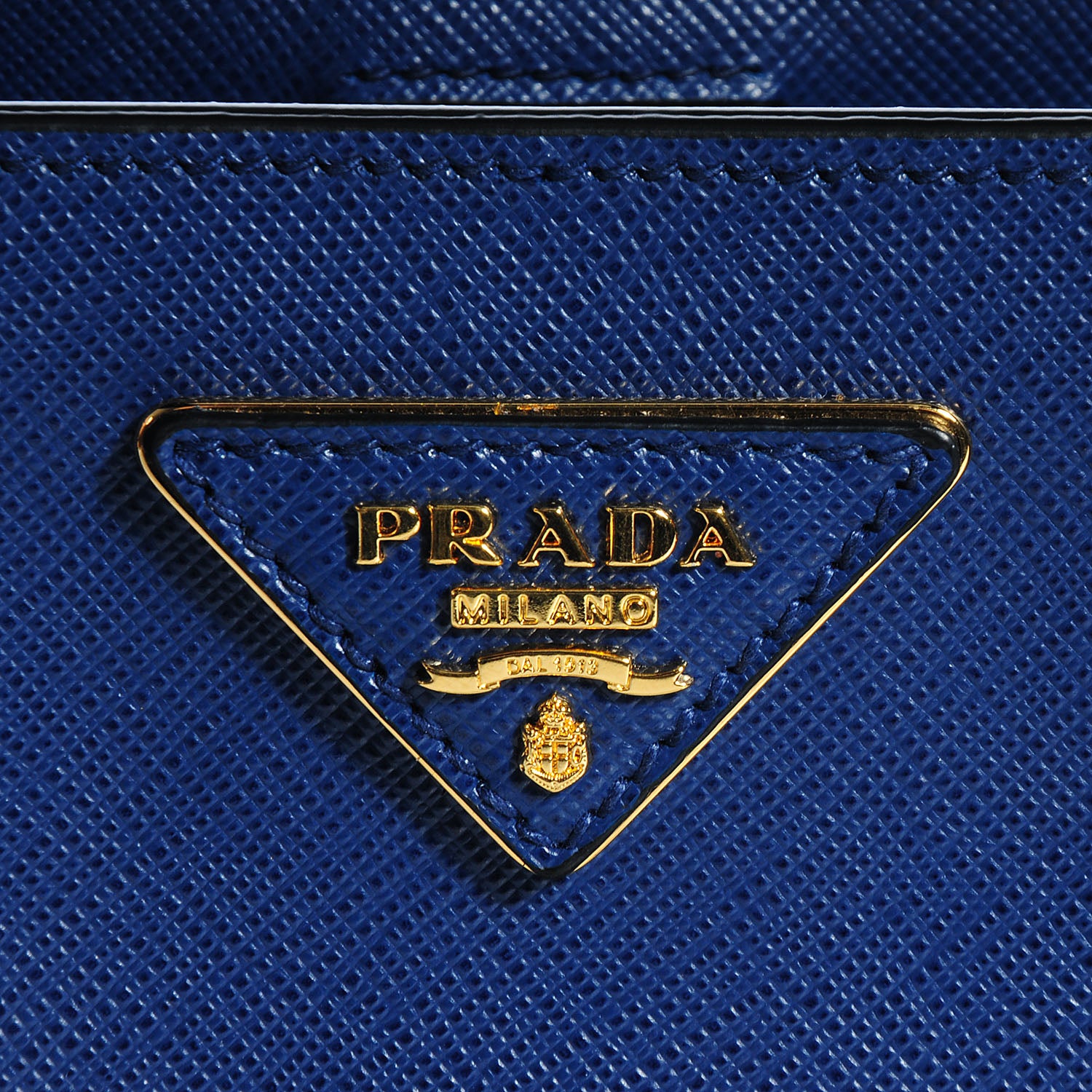 Prada Saffiano Lux Bi-Color Tote Bluette Black 5 of 9