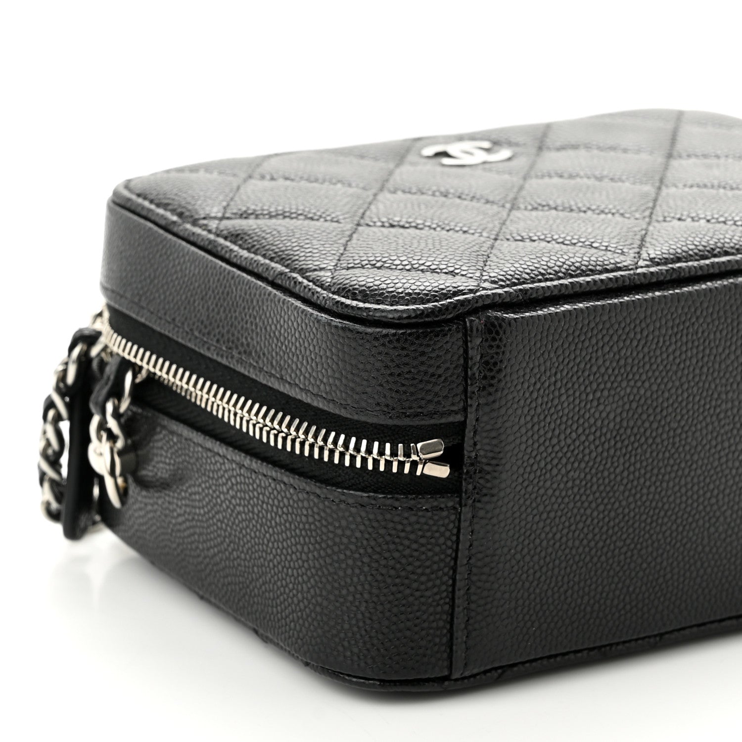 Chanel Caviar Quilted CC Vanity Case With Chain Black 9 of 10