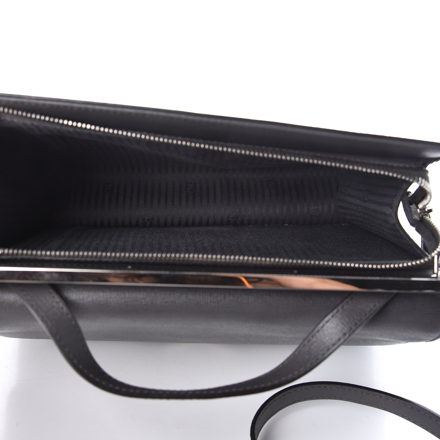 Fendi Vitello Elite Flamingo Demi Jour Shoulder Bag Grey 6 of 12