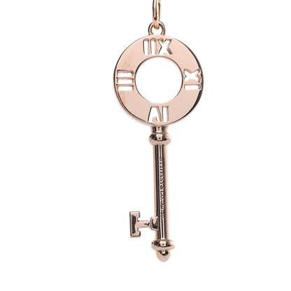 Tiffany 18K Rose Gold Diamond Atlas Pierced Key Pendant Necklace 5 of 8