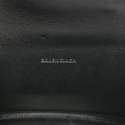 Balenciaga Shiny Calfskin Snakeskin Embossed Hourglass Top Handle Bag XS Gold Black 6 of 10