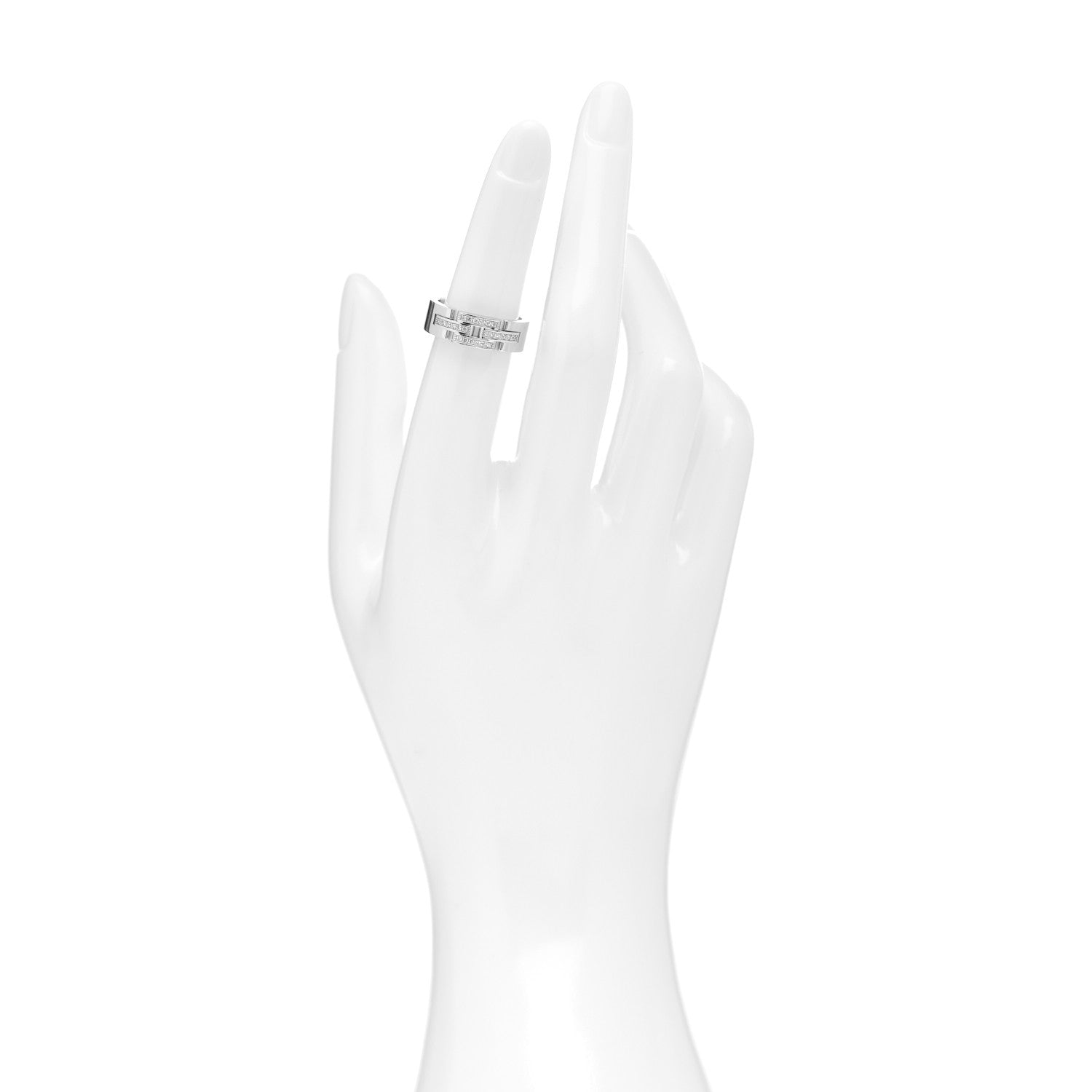 Cartier 18K White Gold Diamond Maillon Panthere Band Ring 50 5.25 2 of 5