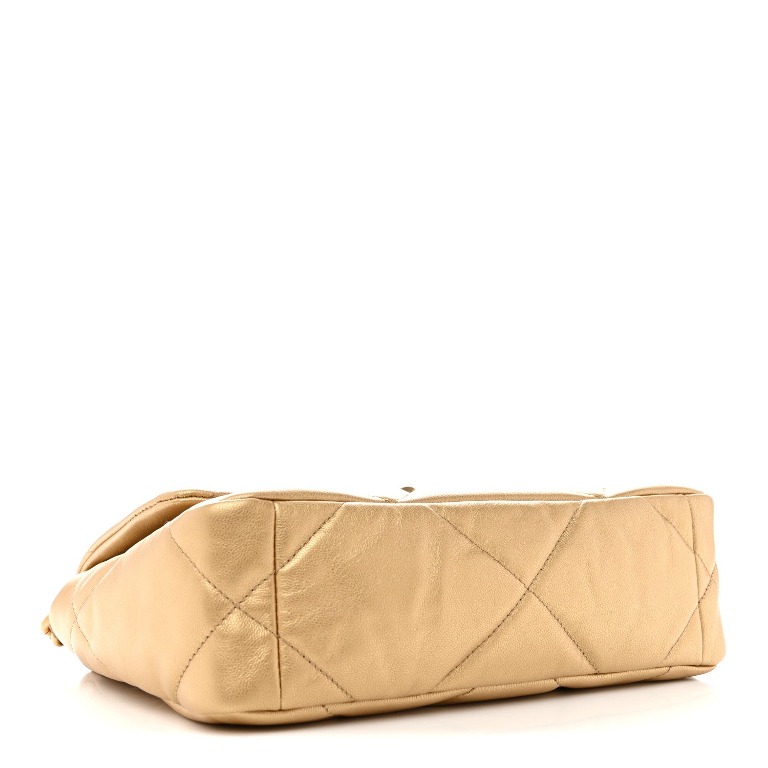 Chanel Metallic Goatskin Quilted Medium Chanel 19 Flap Gold