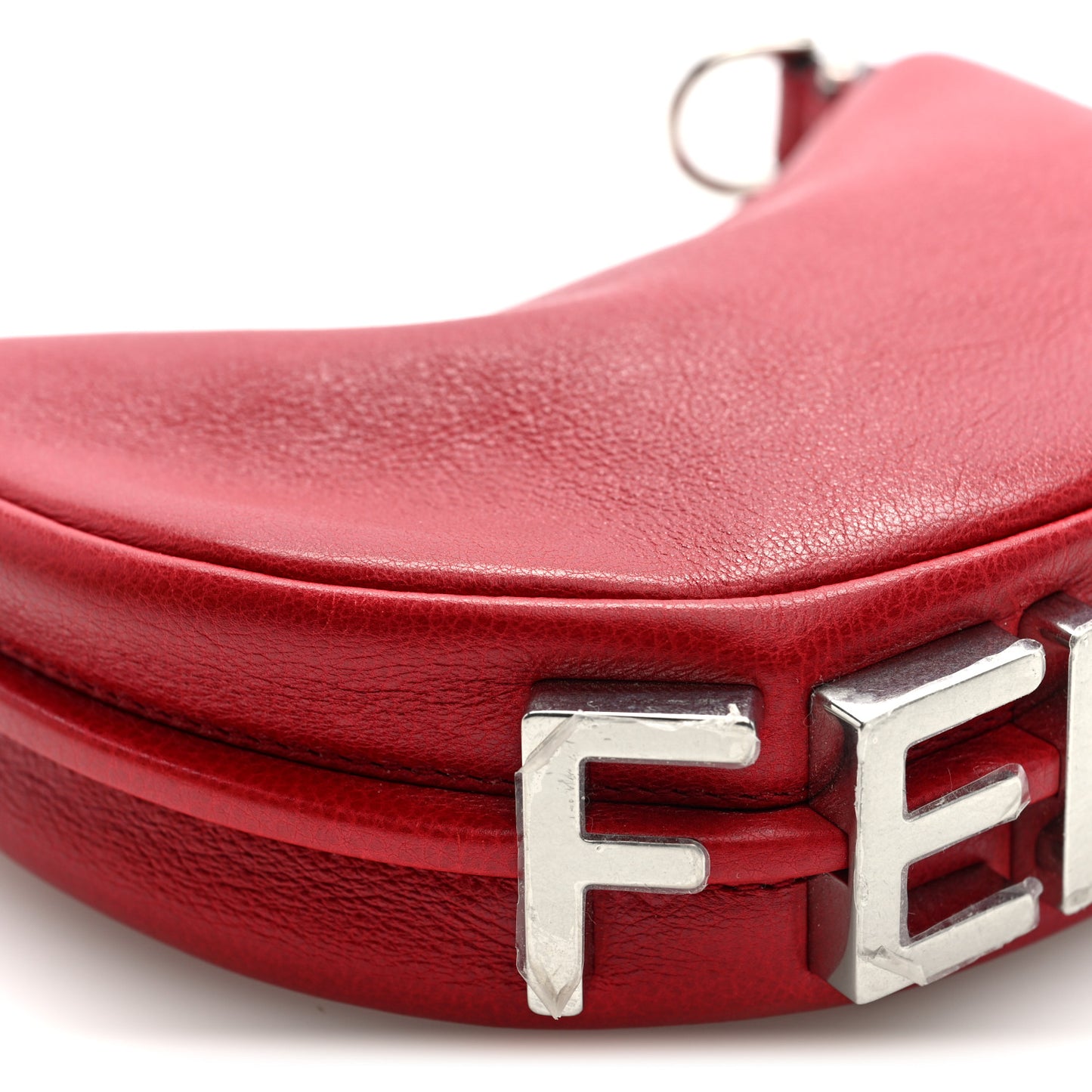 Vitello Grace Matte Nano Fendigraphy Hobo Charm Scarlet