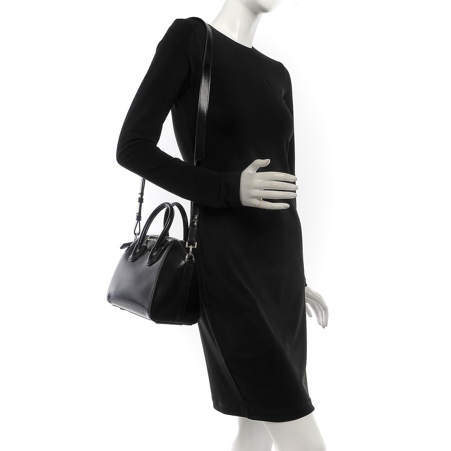 Shiny Lord Calfskin Mini Antigona Black