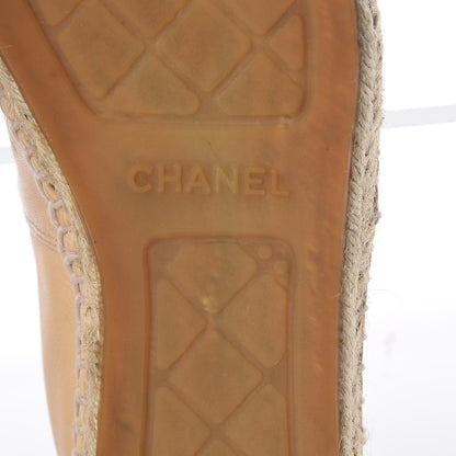 Chanel Lambskin CC Espadrilles 38 Beige Black 9 of 15