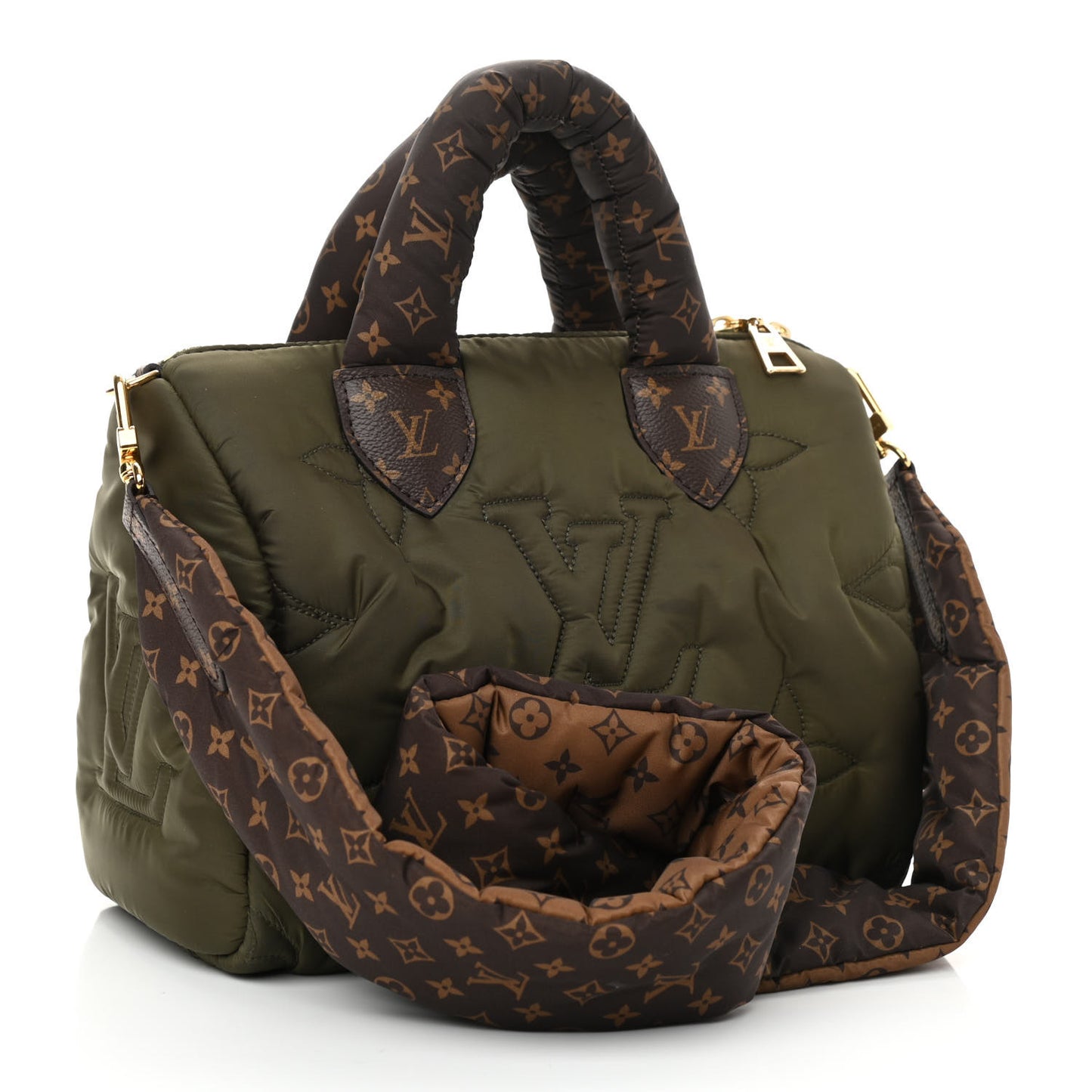 Econyl Mini Monogram Pillow Speedy Bandouliere 25 Khaki