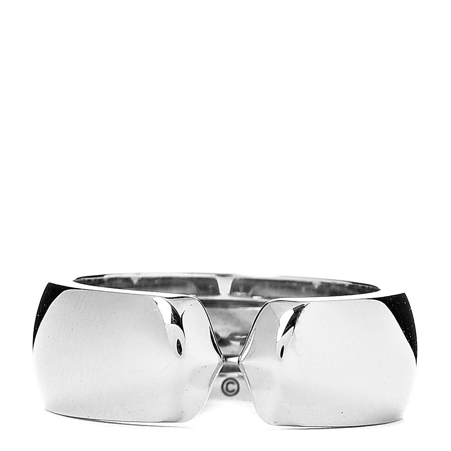 Cartier 18K White Gold 7mm C De Ring 51 5.75 1 of 5