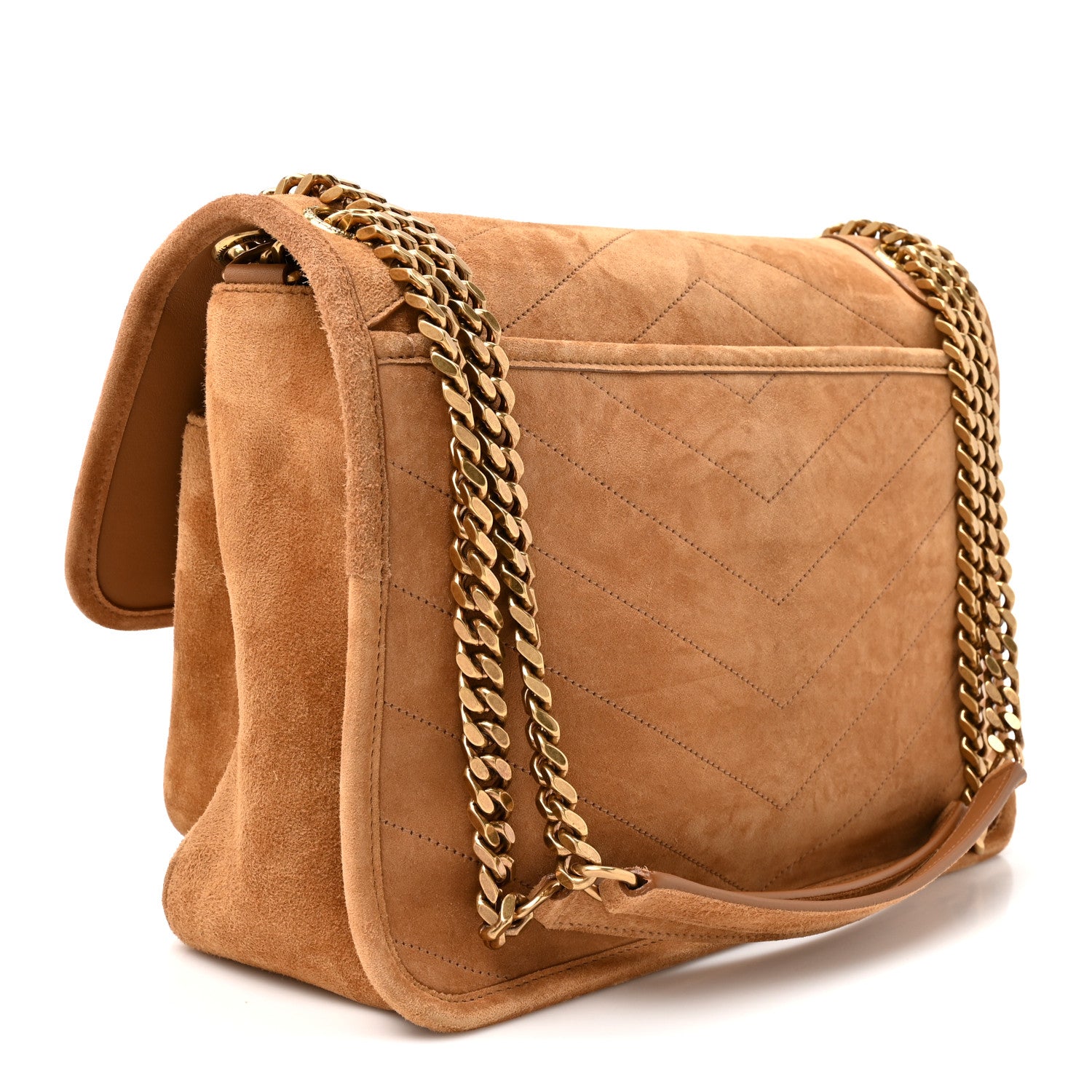 Saint Laurent Suede Monogram Medium Niki Chain Satchel Cinnamon 2 of 9