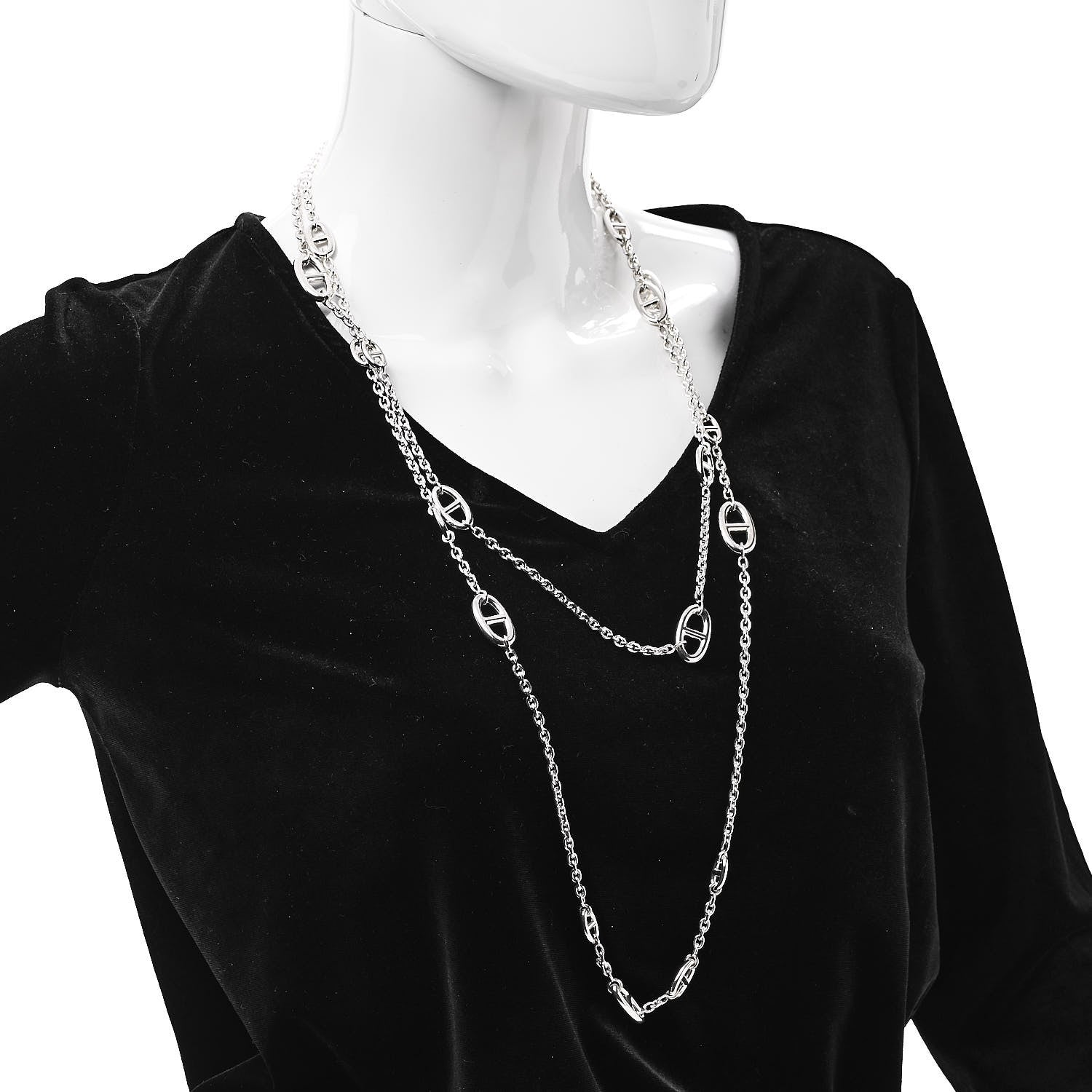 Hermes Sterling Silver Farandole Necklace 160 2 of 4