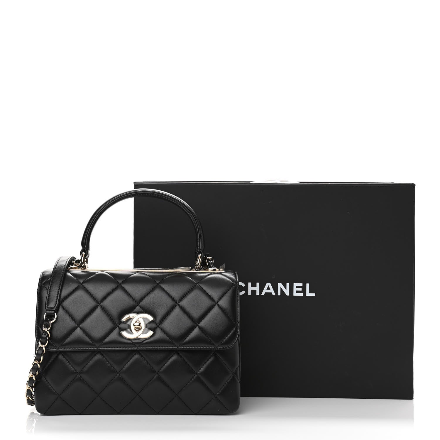 Chanel Lambskin Quilted Small Trendy CC Dual Handle Flap Bag Black 11 of 11