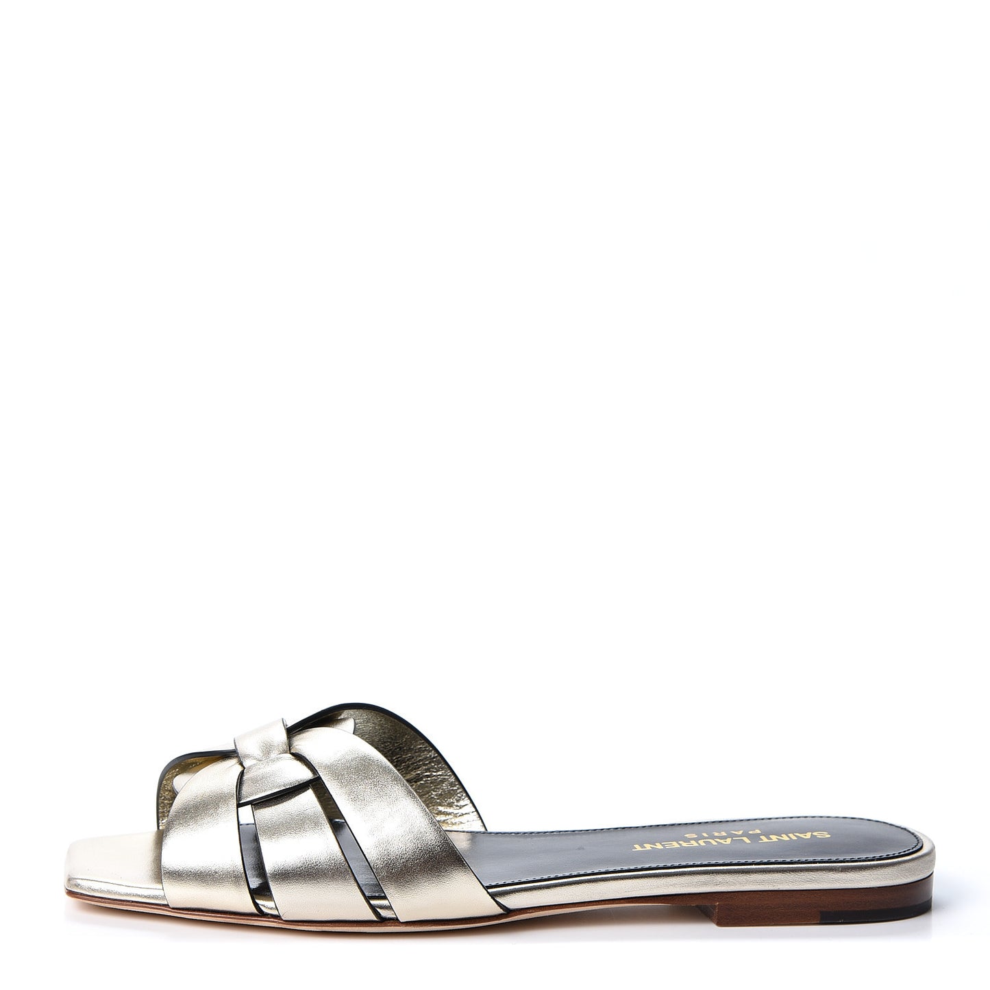 Calfskin Tribute 05 Slide Sandals 35 Gold
