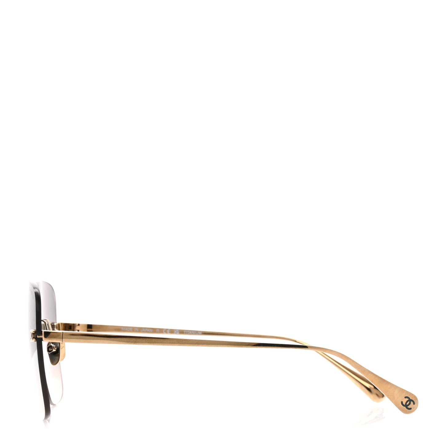 Titanium Rimless Square Sunglasses 4287-T Gold Gradient Green
