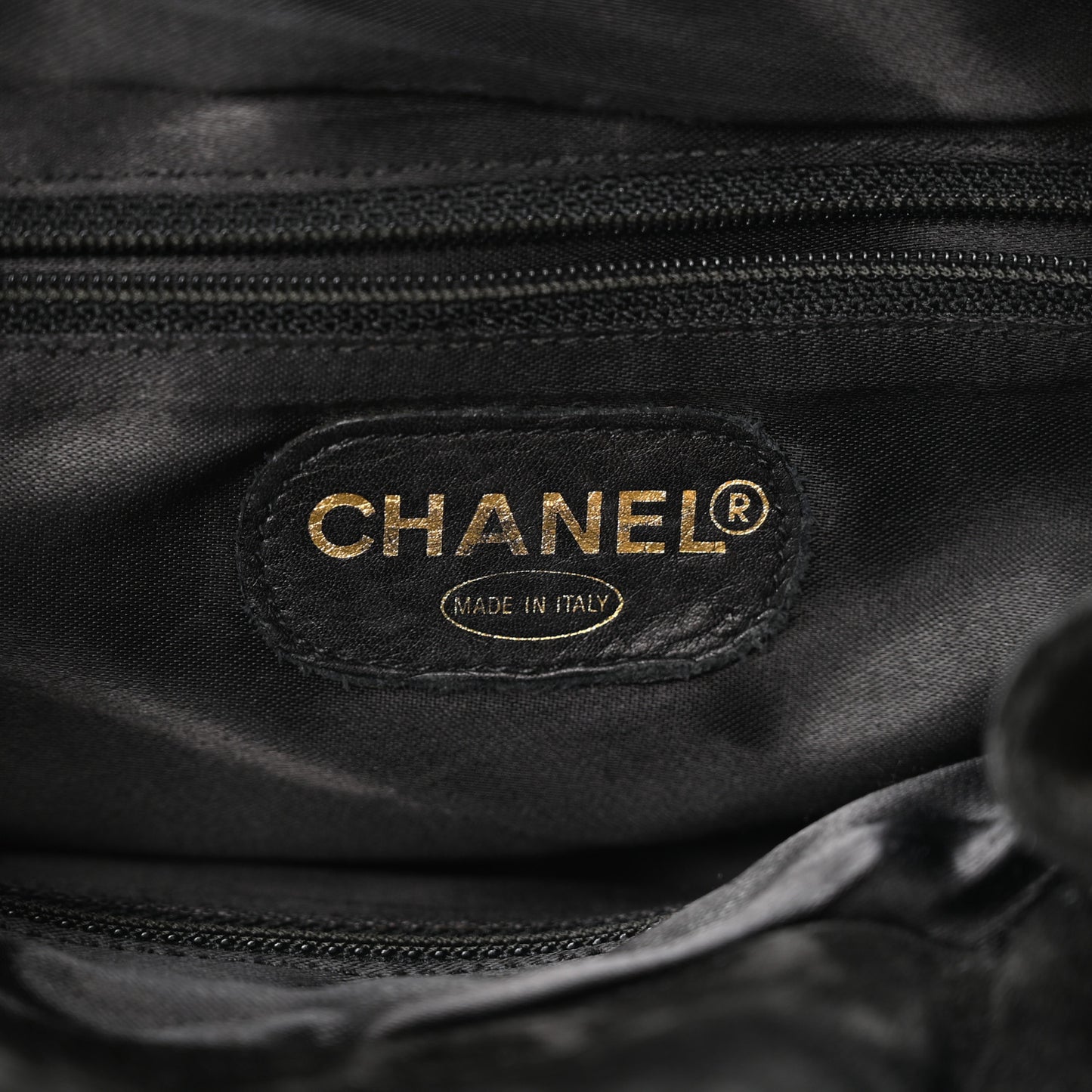 Suede CC Drawstring Backpack Black