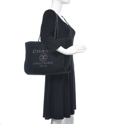 Chanel Lurex Boucle Small Deauville Tote Black 2 of 11