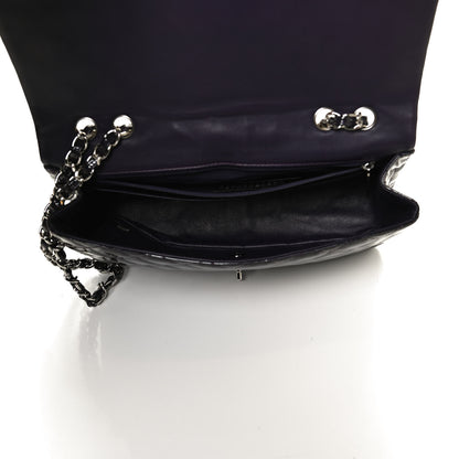 Chanel Patent Quilted Jumbo Single Flap Dark Purple 4 of 9