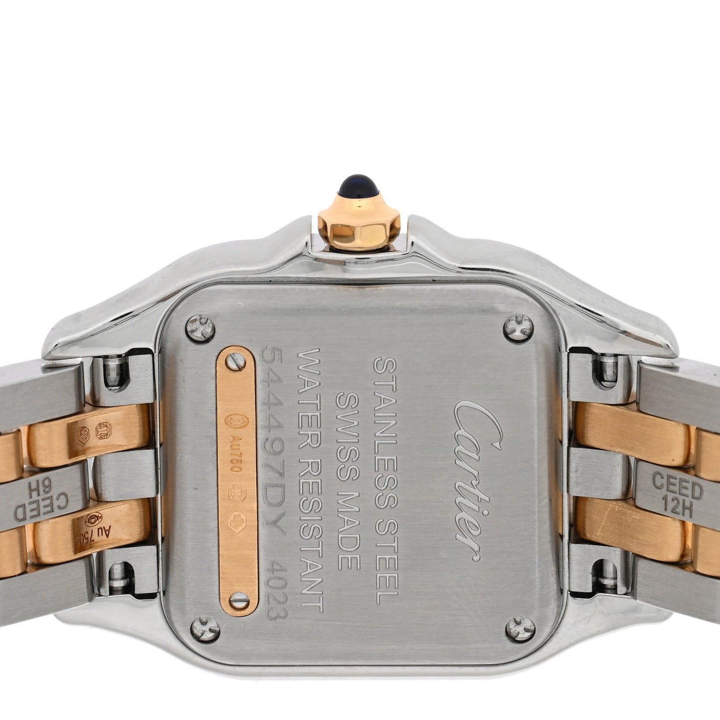 Stainless Steel 18K Yellow Gold 22mm Panthere Quartz Watch