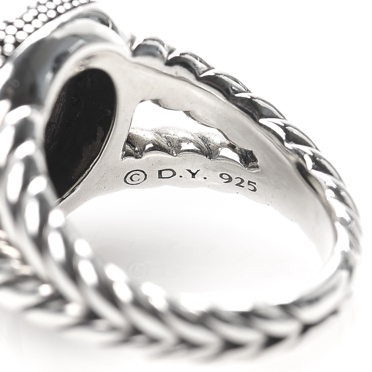 David Yurman Sterling Silver Diamond Moonlight Ice Ring 49 5 5 of 5