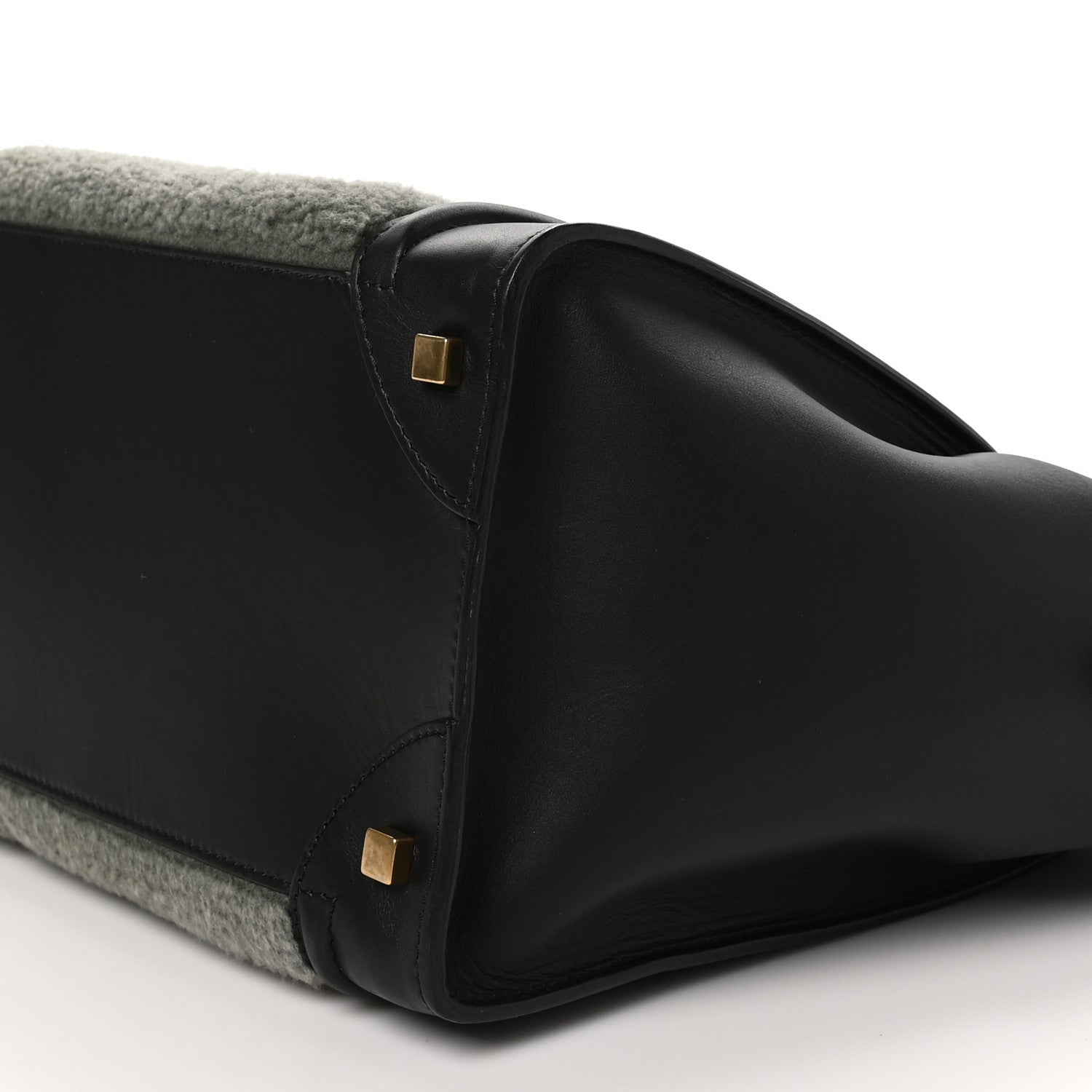 Celine Smooth Calfskin Shearling Bi-Color Mini Luggage Black Green 9 of 9