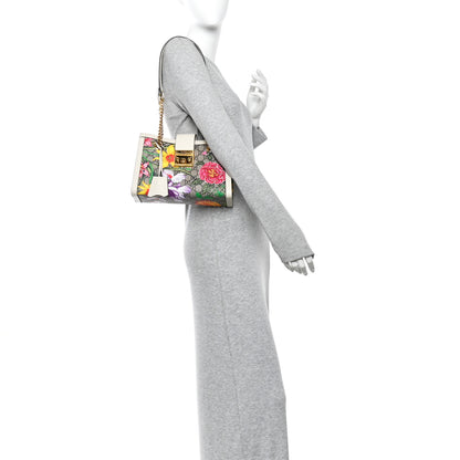 Gucci GG Supreme Monogram Flora Textured Calfskin Small Padlock Tote Beige Ebony Multicolor Mystic White 2 of 11