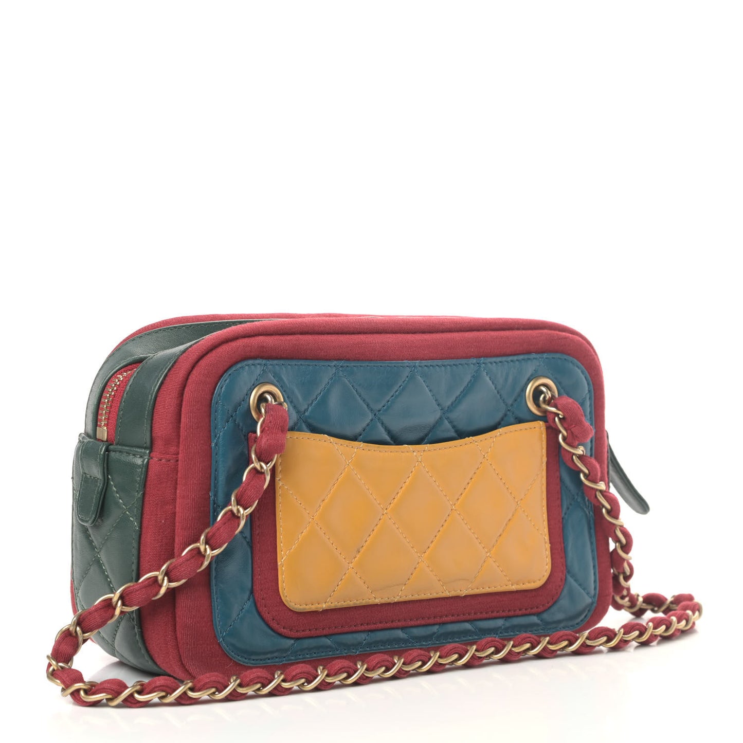 Lambskin Jersey Quilted Camera Case Multicolor