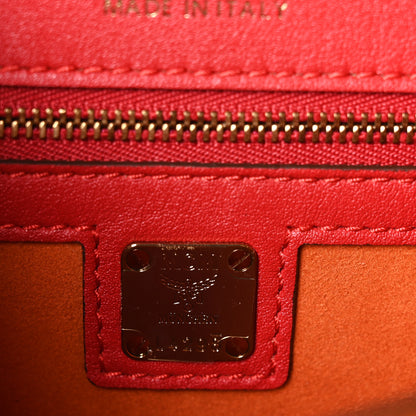 MCM Suede Calf Hair Visetos Patricia Crossbody Bag Cognac Multicolor 5 of 9