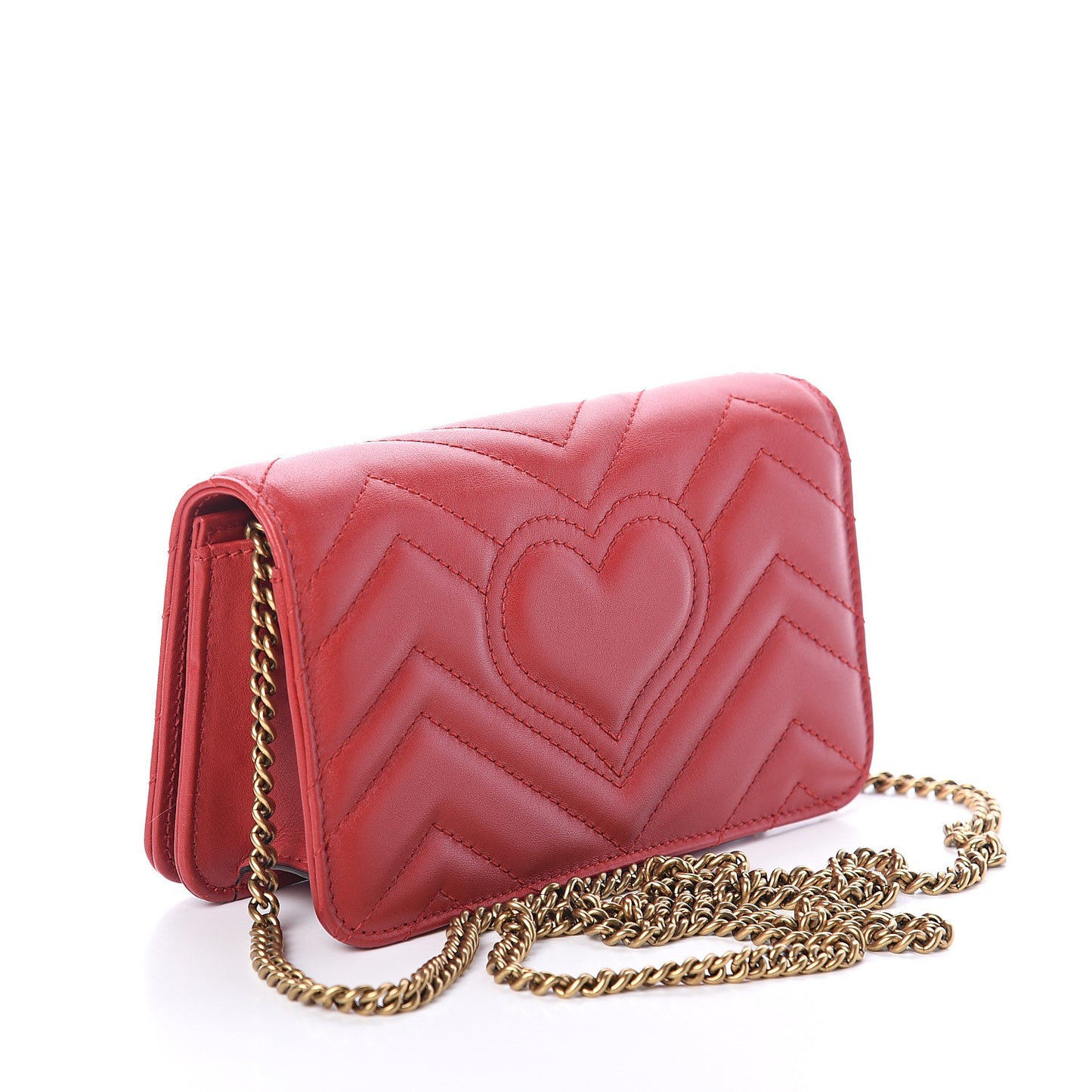 Calfskin Matelasse GG Marmont Mini Bag Hibiscus Red