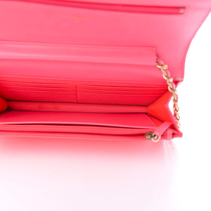 Chanel Patent Calfskin Quilted Boy Wallet On Chain WOC Pink 5 of 15