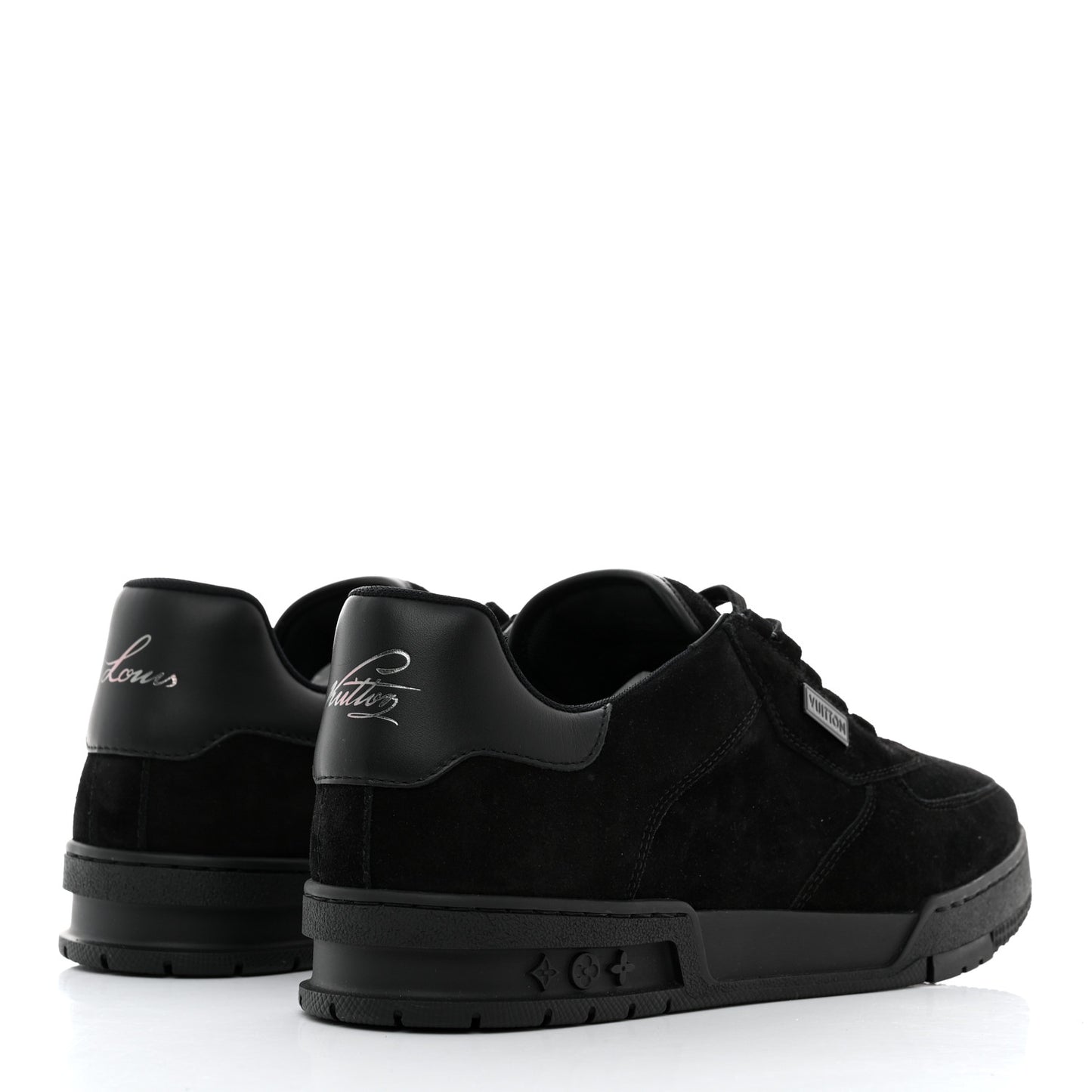 Suede Mens LV Trainer Sneakers 10 Black
