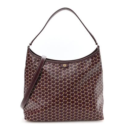 Moynat Calfskin Canvas M Hobo Bag Burgundy 1 of 9