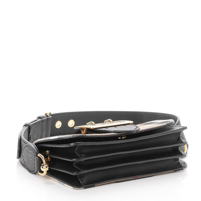 Burberry House Check Bridle Calfskin Small Buckle Bag Black 5 of 9