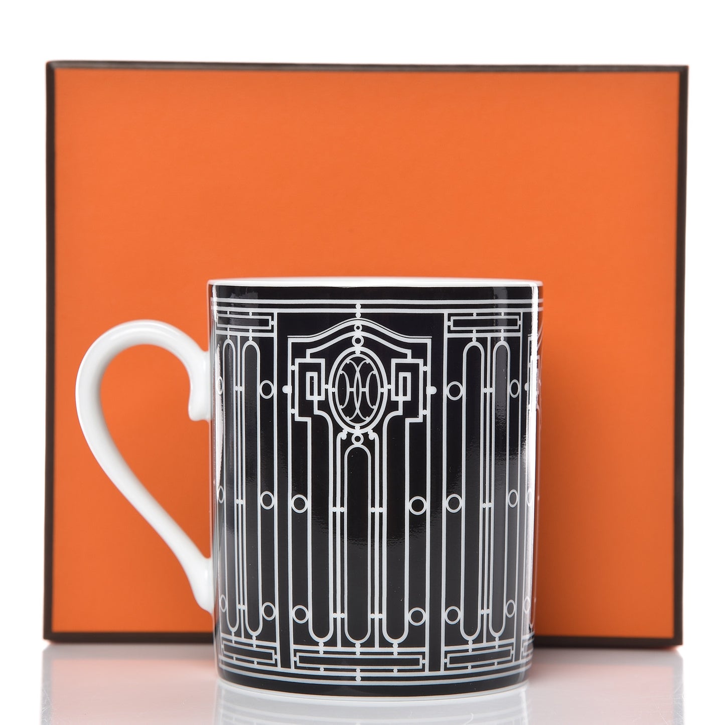 Porcelain H Deco Mug N°2 Black