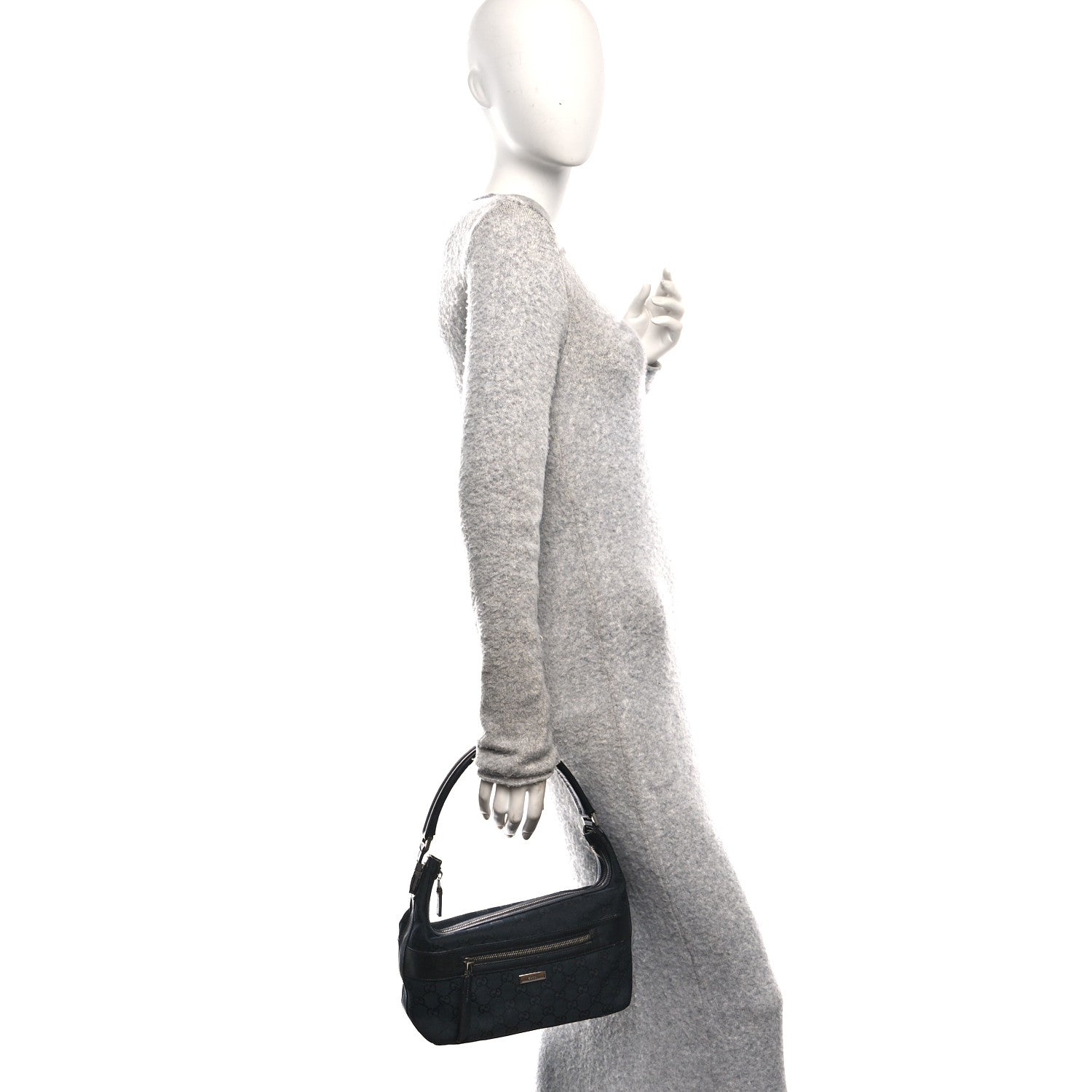 Gucci GG Canvas Monogram Shoulder Bag Black 2 of 10