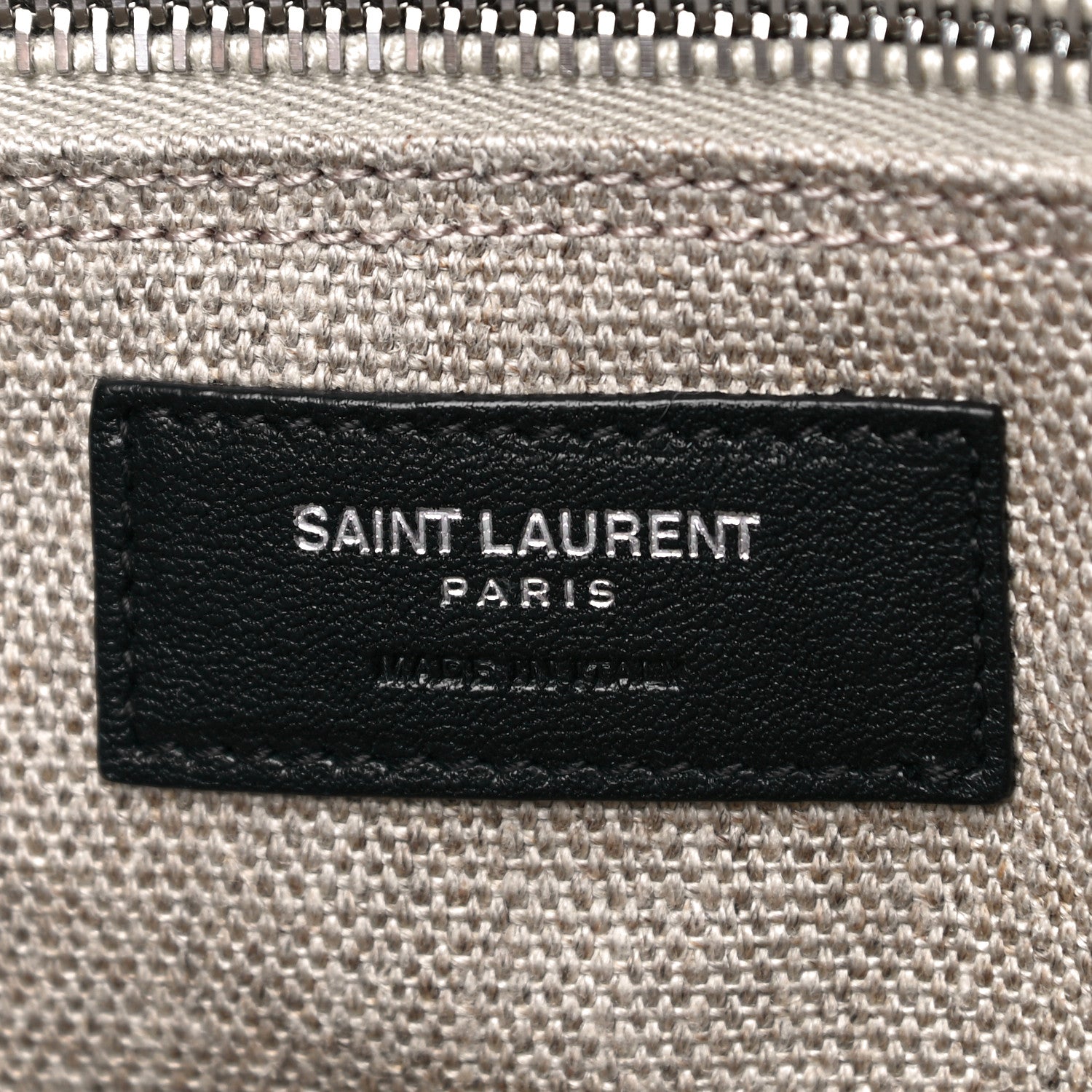 Saint Laurent Linen Calfskin Rive Gauche North South Tote Optic White 6 of 9